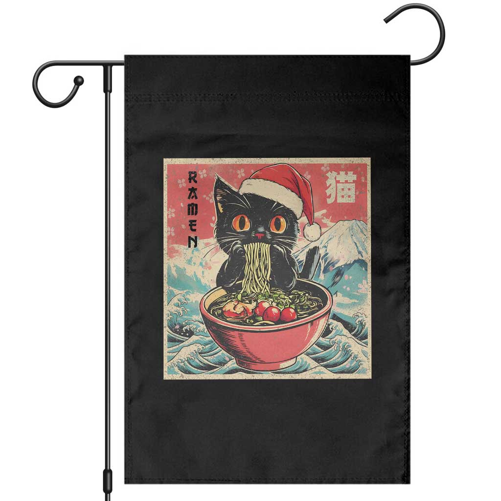 Cat Ramen Christmas Garden Flag Japanese Kawaii Retro Cats Manga - Wonder Print Shop