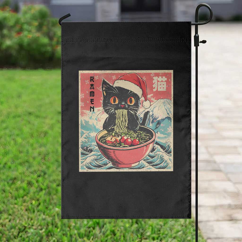 Cat Ramen Christmas Garden Flag Japanese Kawaii Retro Cats Manga - Wonder Print Shop