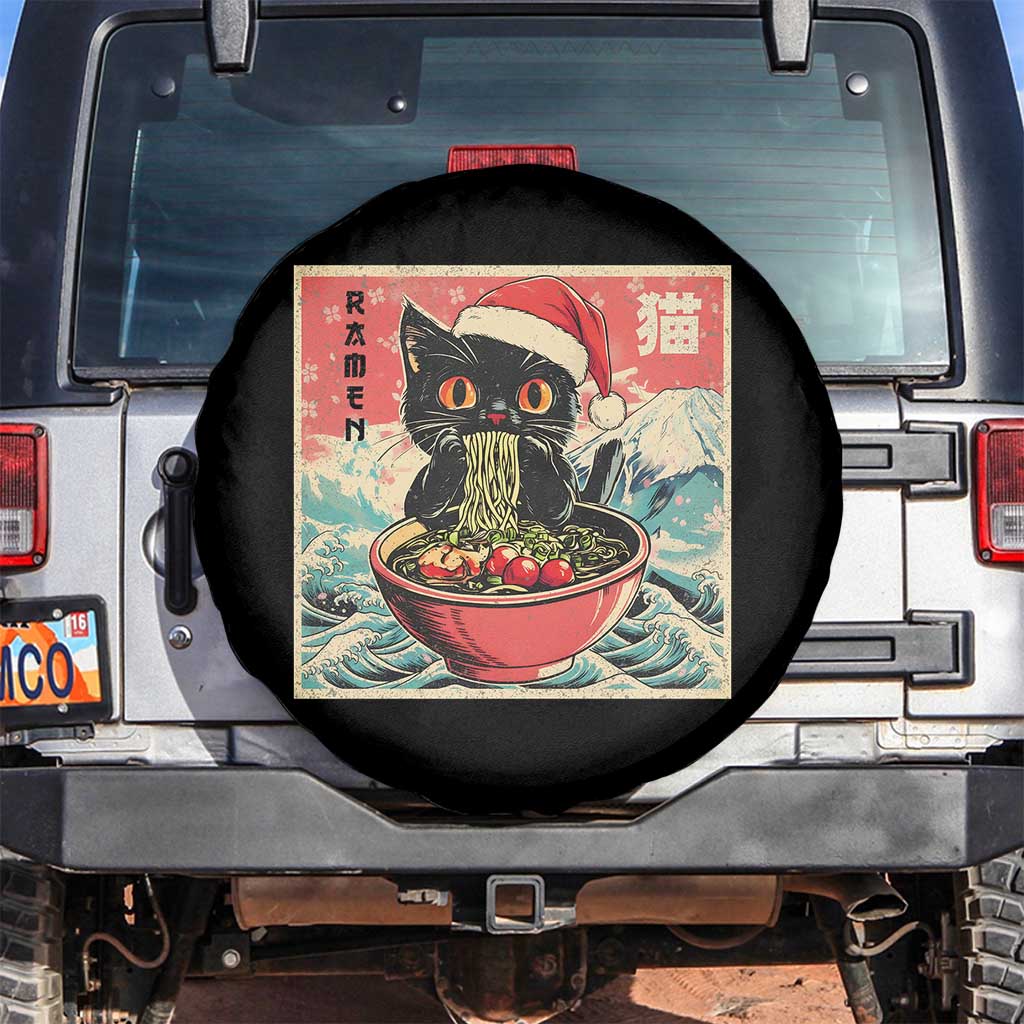 Cat Ramen Christmas Spare Tire Cover Japanese Kawaii Retro Cats Manga - Wonder Print Shop