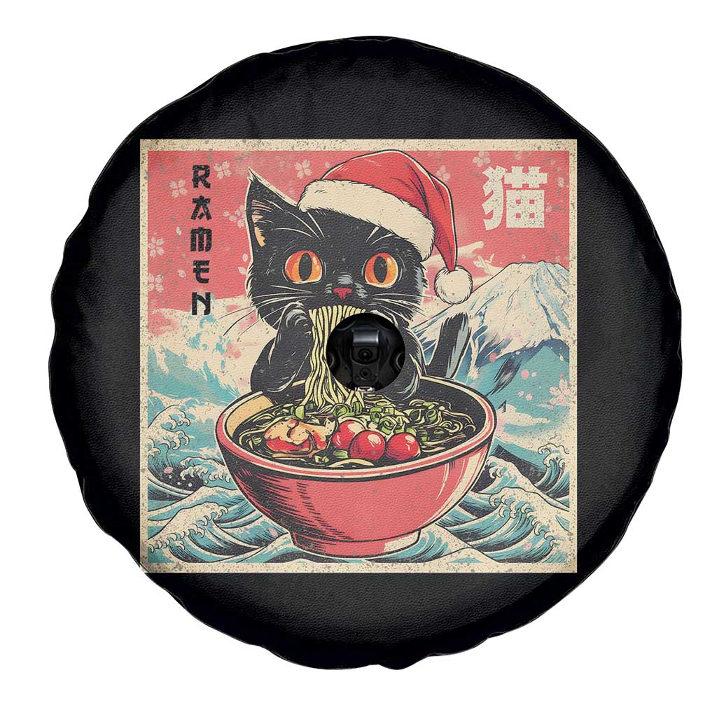 Cat Ramen Christmas Spare Tire Cover Japanese Kawaii Retro Cats Manga - Wonder Print Shop