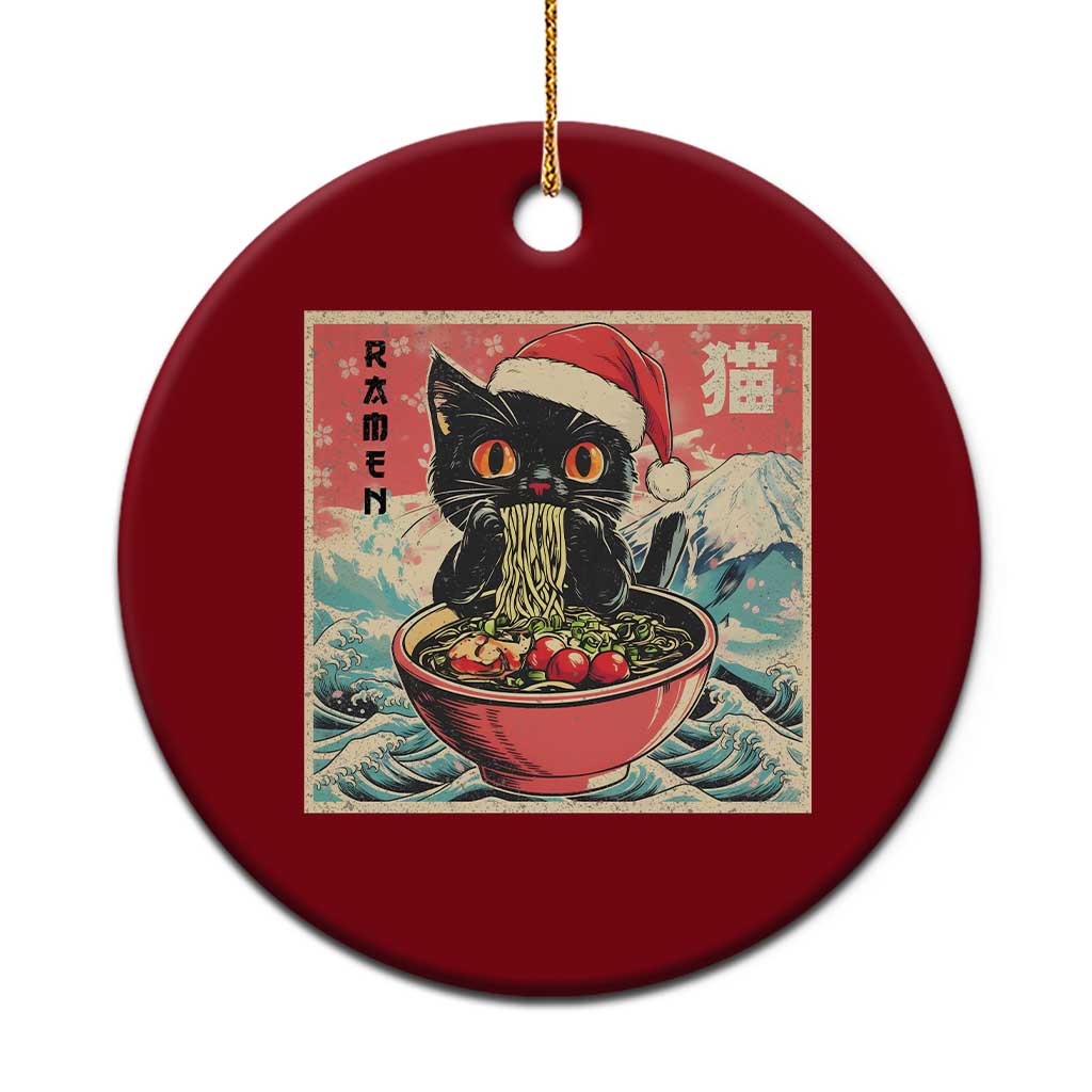 Cat Ramen Christmas Ceramic Ornament Japanese Kawaii Retro Cats Manga - Wonder Print Shop