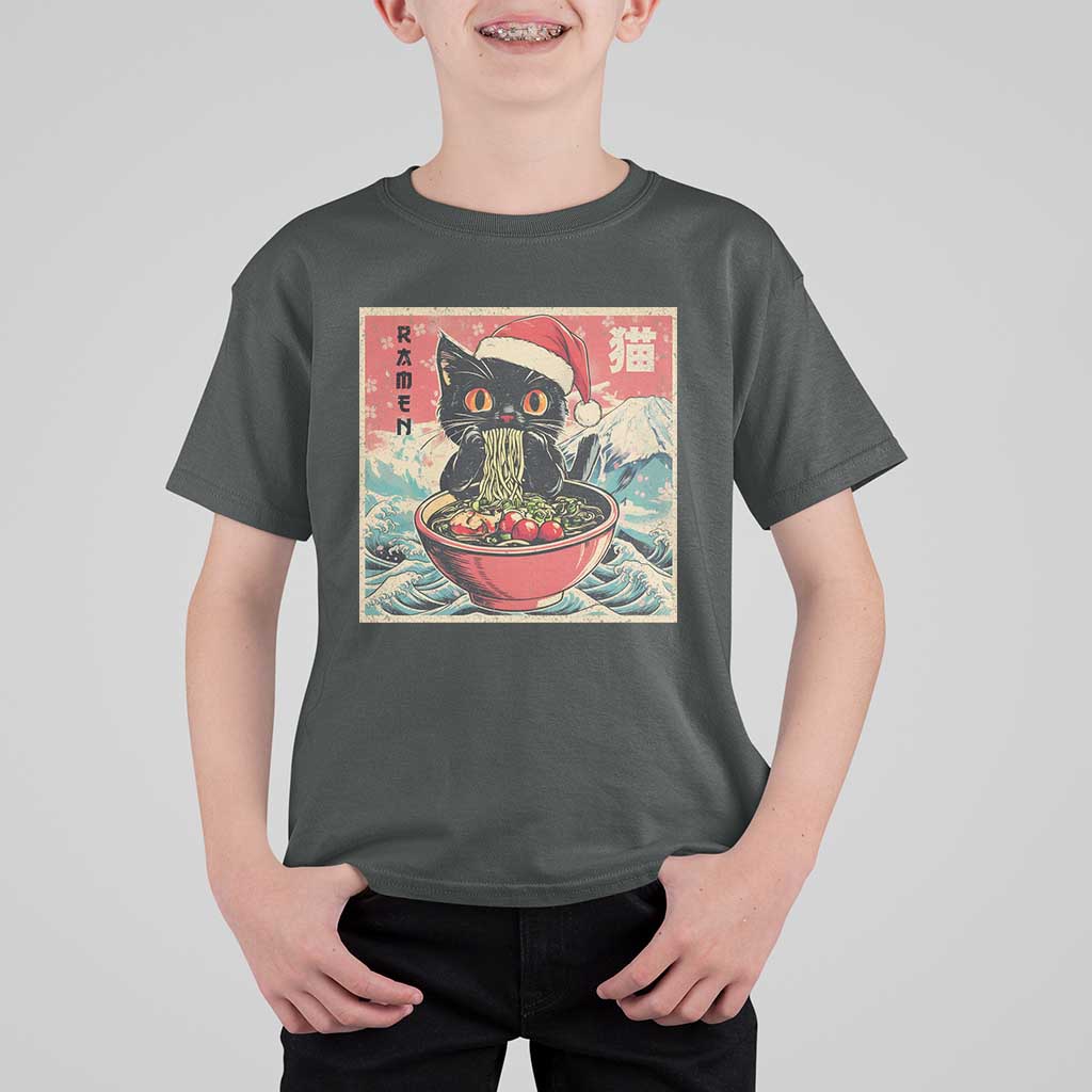 Cat Ramen Christmas T Shirt For Kid Japanese Kawaii Retro Cats Manga - Wonder Print Shop