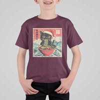Cat Ramen Christmas T Shirt For Kid Japanese Kawaii Retro Cats Manga - Wonder Print Shop