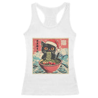 Cat Ramen Christmas Racerback Tank Top Japanese Kawaii Retro Cats Manga - Wonder Print Shop
