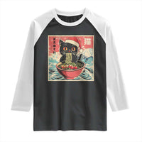 Cat Ramen Christmas Raglan Shirt Japanese Kawaii Retro Cats Manga - Wonder Print Shop