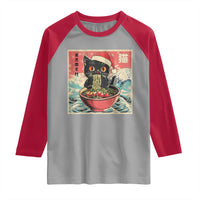 Cat Ramen Christmas Raglan Shirt Japanese Kawaii Retro Cats Manga - Wonder Print Shop