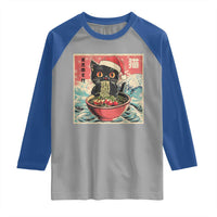 Cat Ramen Christmas Raglan Shirt Japanese Kawaii Retro Cats Manga - Wonder Print Shop