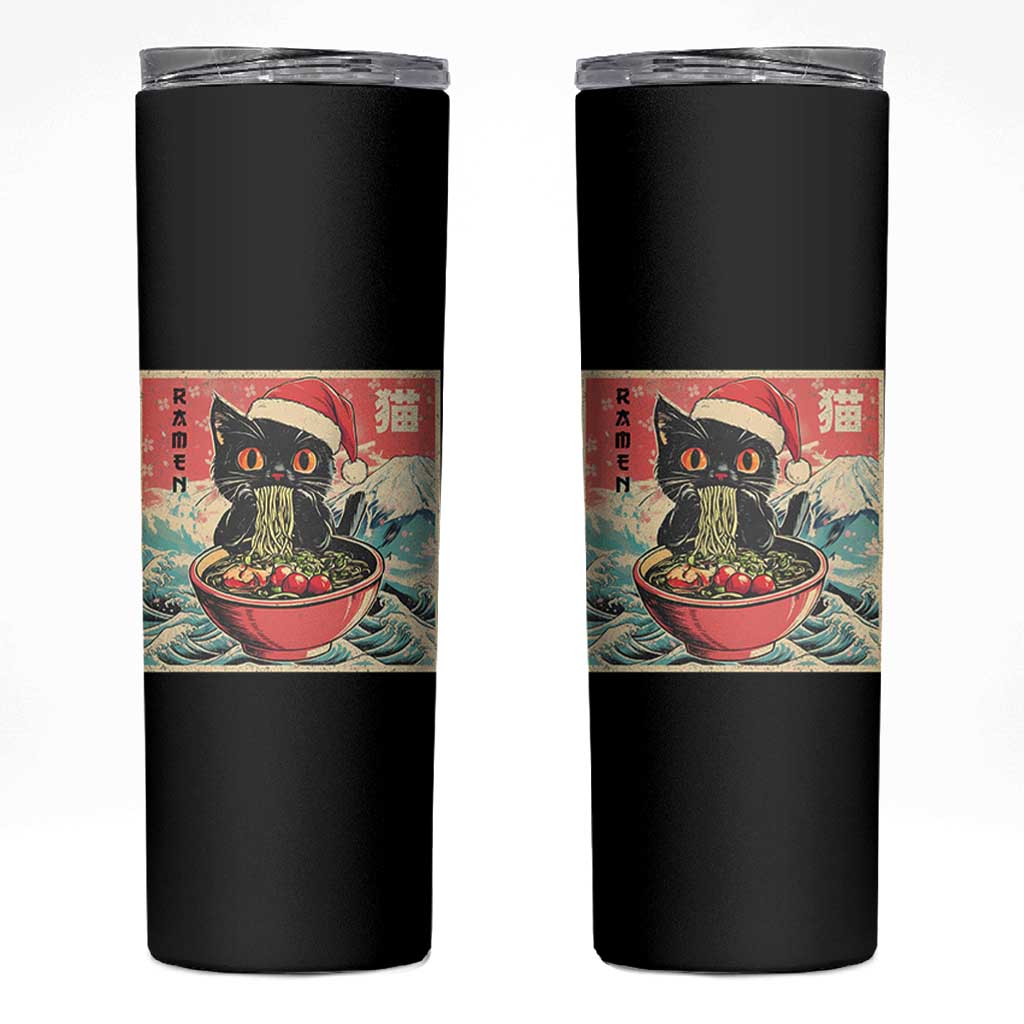 Cat Ramen Christmas Skinny Tumbler Japanese Kawaii Retro Cats Manga - Wonder Print Shop