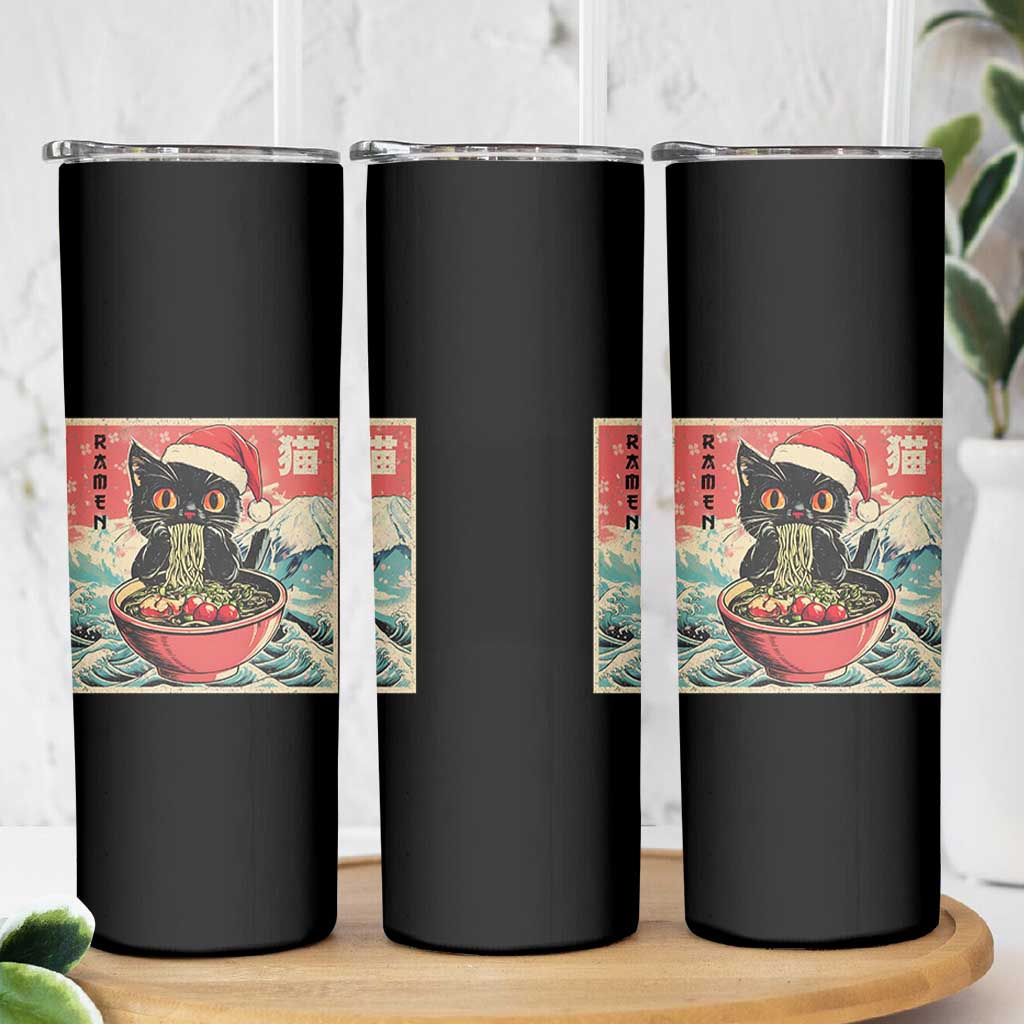 Cat Ramen Christmas Skinny Tumbler Japanese Kawaii Retro Cats Manga - Wonder Print Shop