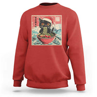 Cat Ramen Christmas Sweatshirt Japanese Kawaii Retro Cats Manga - Wonder Print Shop