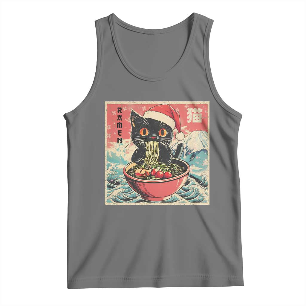 Cat Ramen Christmas Tank Top Japanese Kawaii Retro Cats Manga - Wonder Print Shop