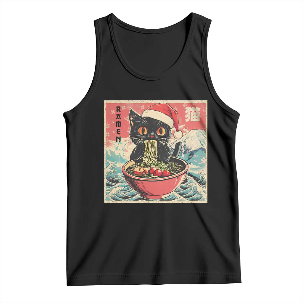 Cat Ramen Christmas Tank Top Japanese Kawaii Retro Cats Manga - Wonder Print Shop