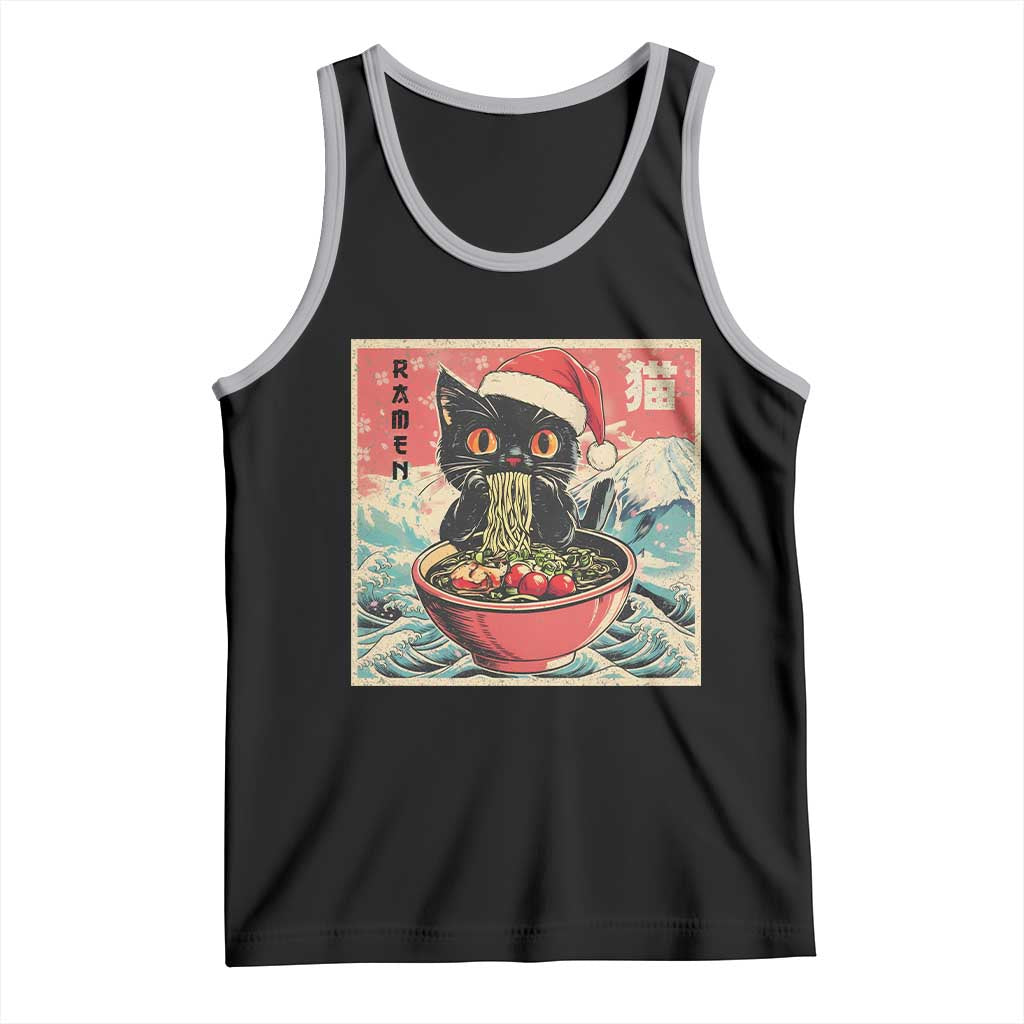 Cat Ramen Christmas Tank Top Japanese Kawaii Retro Cats Manga - Wonder Print Shop