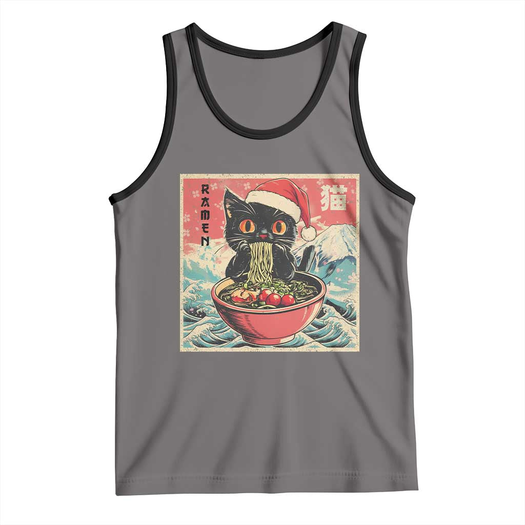 Cat Ramen Christmas Tank Top Japanese Kawaii Retro Cats Manga - Wonder Print Shop