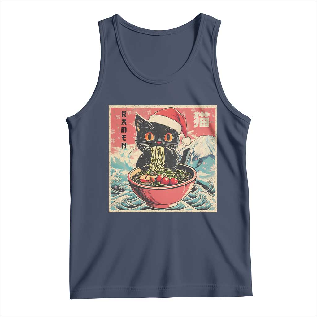 Cat Ramen Christmas Tank Top Japanese Kawaii Retro Cats Manga - Wonder Print Shop