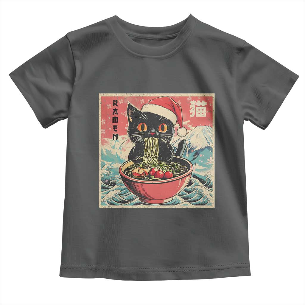 Cat Ramen Christmas Toddler T Shirt Japanese Kawaii Retro Cats Manga - Wonder Print Shop