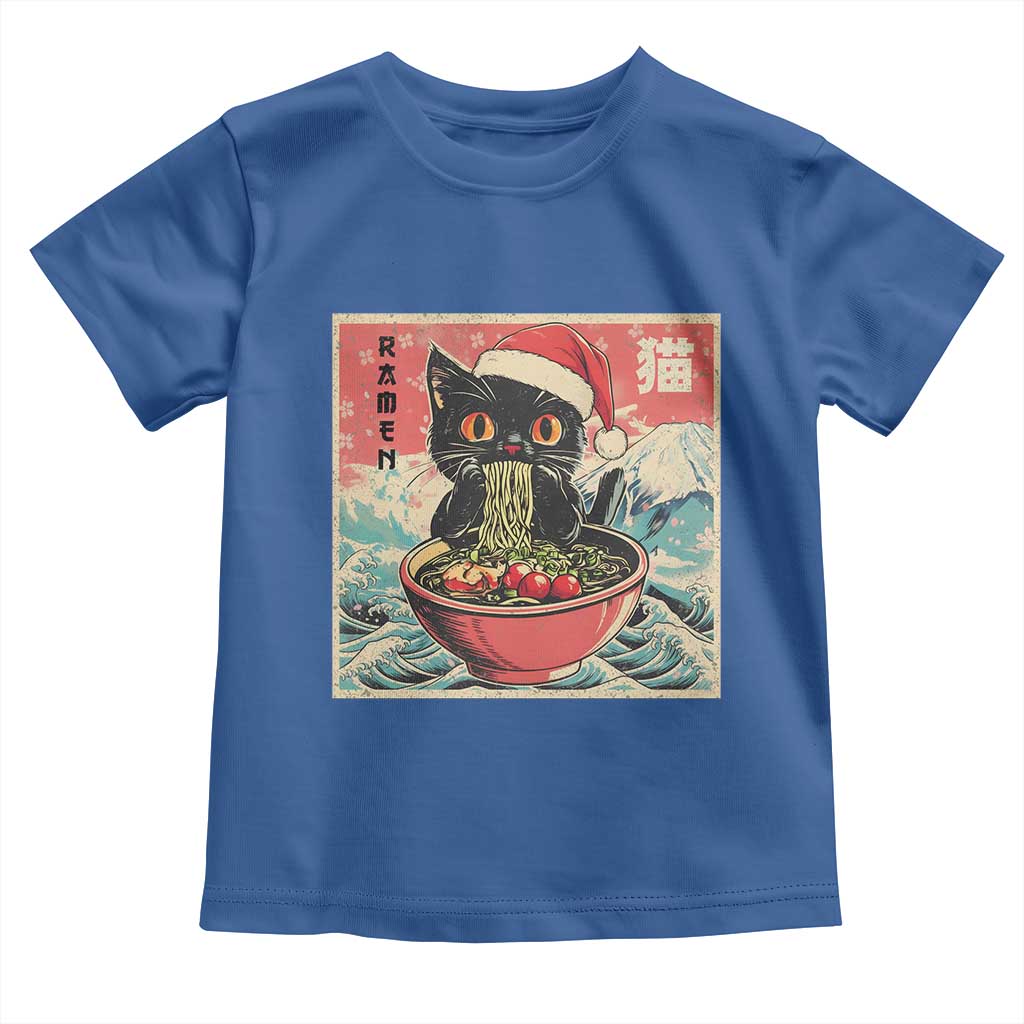 Cat Ramen Christmas Toddler T Shirt Japanese Kawaii Retro Cats Manga - Wonder Print Shop