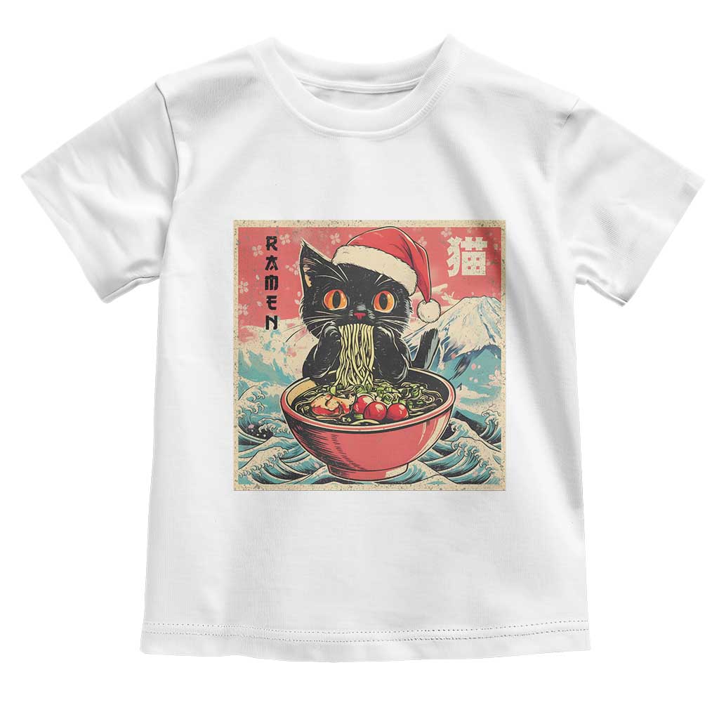 Cat Ramen Christmas Toddler T Shirt Japanese Kawaii Retro Cats Manga - Wonder Print Shop
