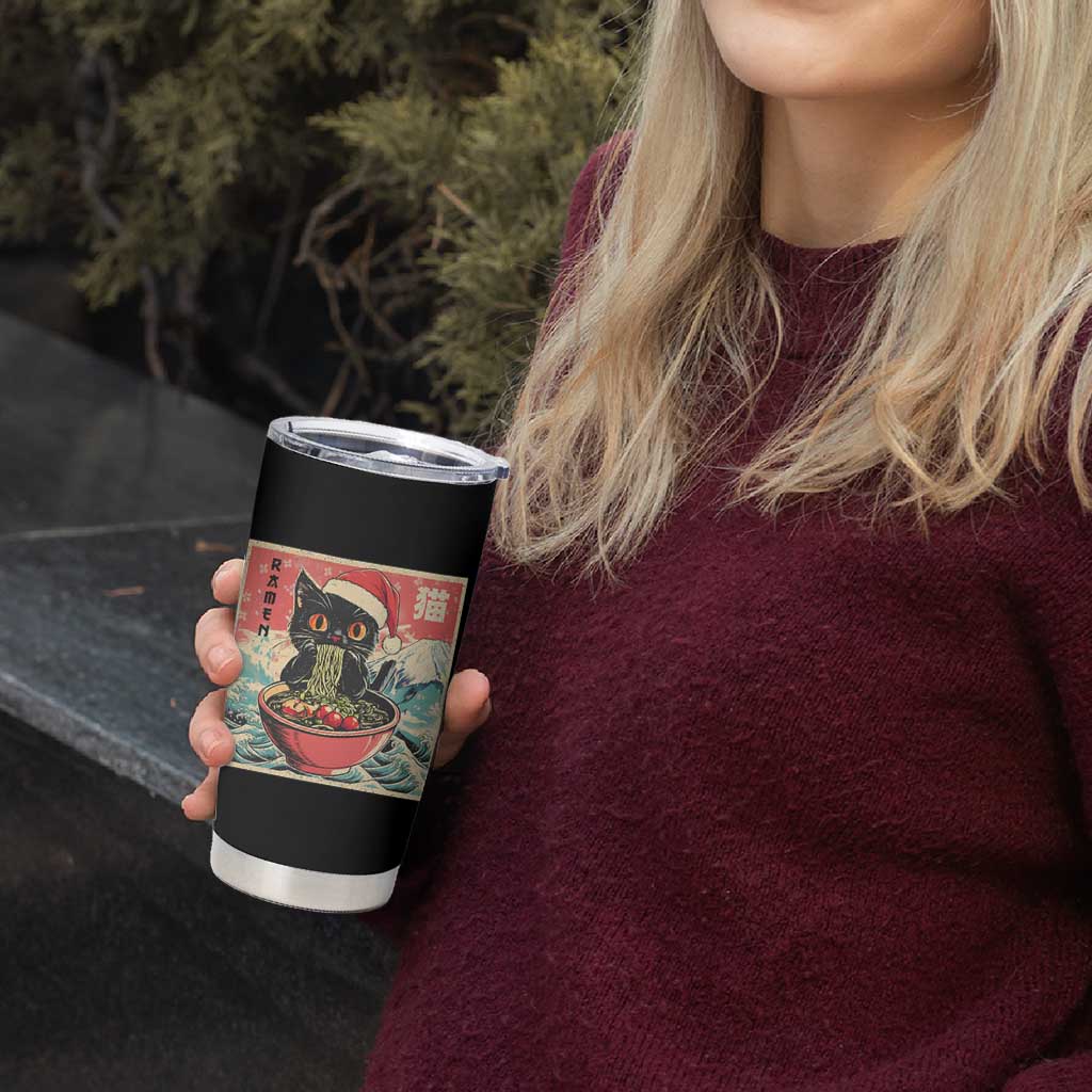 Cat Ramen Christmas Tumbler Cup Japanese Kawaii Retro Cats Manga - Wonder Print Shop