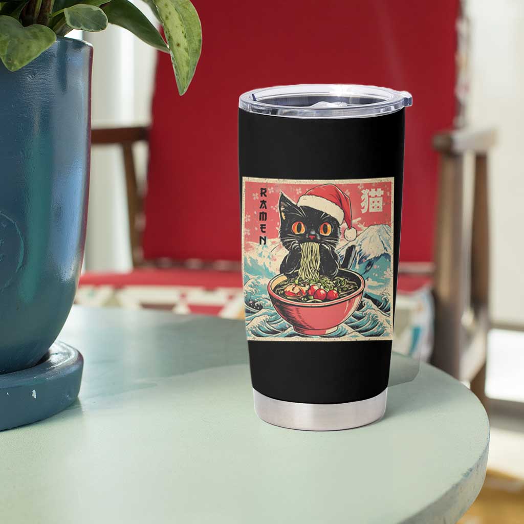 Cat Ramen Christmas Tumbler Cup Japanese Kawaii Retro Cats Manga - Wonder Print Shop
