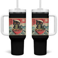 Cat Ramen Christmas Tumbler With Handle Japanese Kawaii Retro Cats Manga - Wonder Print Shop