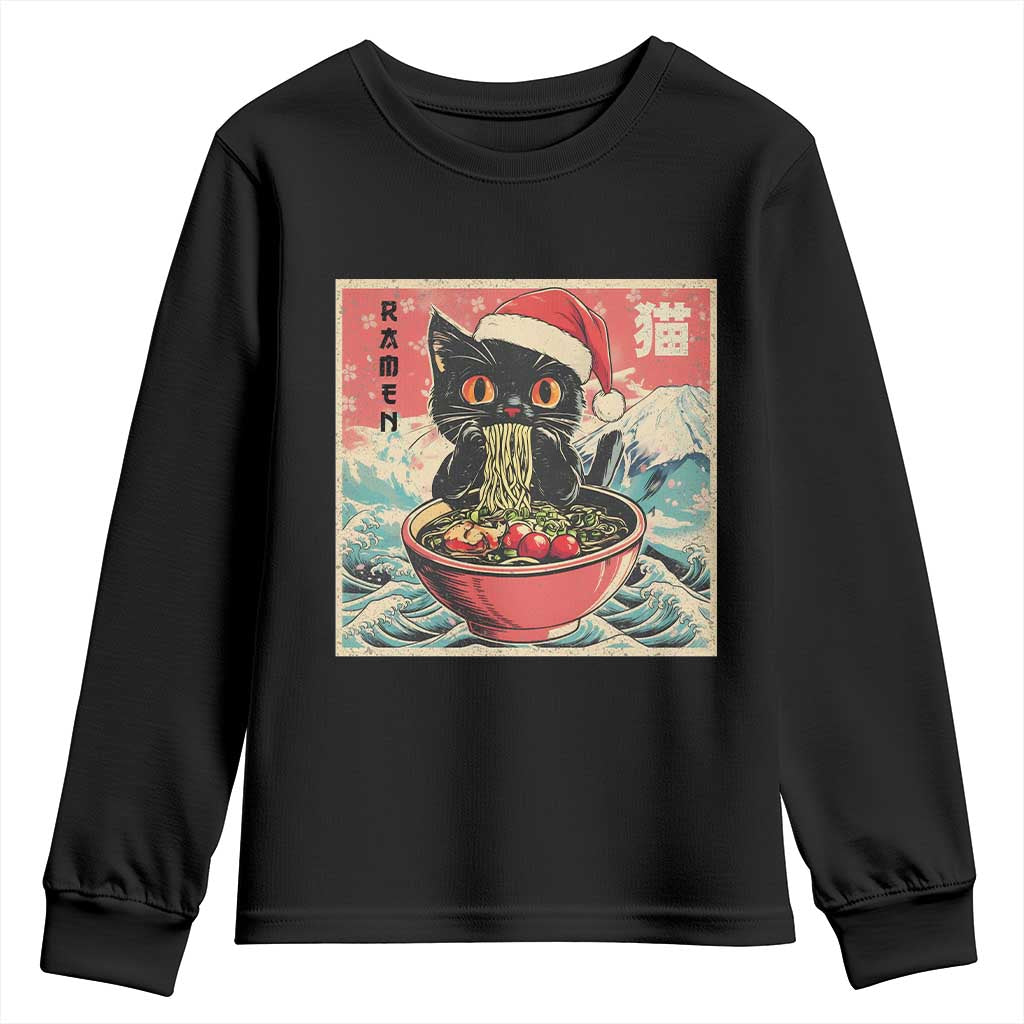 Cat Ramen Christmas Youth Sweatshirt Japanese Kawaii Retro Cats Manga - Wonder Print Shop