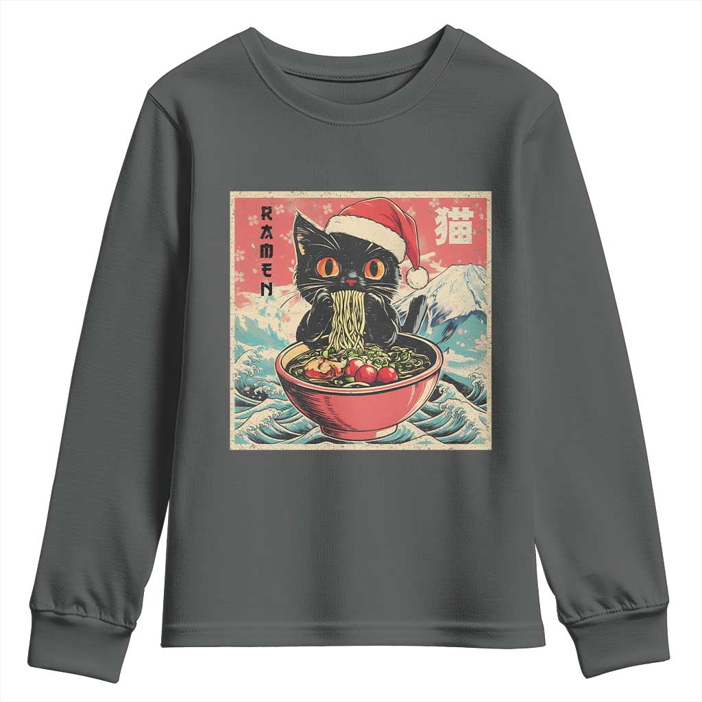 Cat Ramen Christmas Youth Sweatshirt Japanese Kawaii Retro Cats Manga - Wonder Print Shop