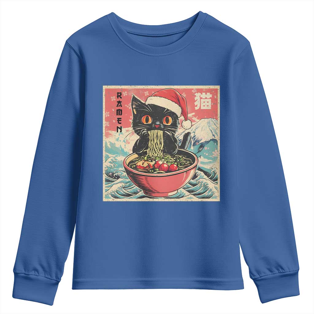 Cat Ramen Christmas Youth Sweatshirt Japanese Kawaii Retro Cats Manga - Wonder Print Shop