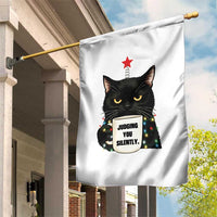 Funny Black Cat Christmas Garden Flag Judging You Silently - Wonder Print Shop