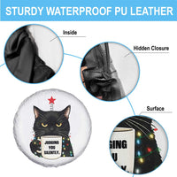 Funny Black Cat Christmas Spare Tire Cover Judging You Silently - Wonder Print Shop