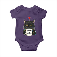 Funny Black Cat Christmas Baby Onesie Judging You Silently - Wonder Print Shop