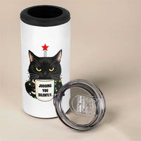 Funny Black Cat Christmas 4 in 1 Can Cooler Tumbler Judging You Silently - Wonder Print Shop