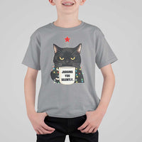 Funny Black Cat Christmas T Shirt For Kid Judging You Silently - Wonder Print Shop
