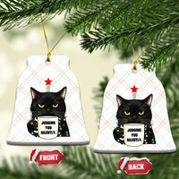 Funny Black Cat Christmas Ceramic Ornament Judging You Silently - Wonder Print Shop