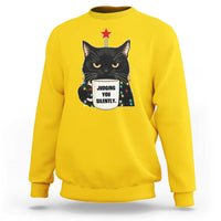 Funny Black Cat Christmas Sweatshirt Judging You Silently - Wonder Print Shop