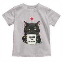 Funny Black Cat Christmas Toddler T Shirt Judging You Silently - Wonder Print Shop