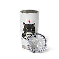 Funny Black Cat Christmas Tumbler Cup Judging You Silently - Wonder Print Shop