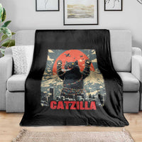 Catzilla Christmas Throw Blanket Japanese Cat Lover Kitty - Wonder Print Shop