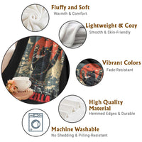 Catzilla Christmas Throw Blanket Japanese Cat Lover Kitty - Wonder Print Shop