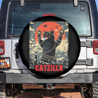 Catzilla Christmas Spare Tire Cover Japanese Cat Lover Kitty - Wonder Print Shop