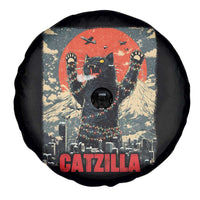 Catzilla Christmas Spare Tire Cover Japanese Cat Lover Kitty - Wonder Print Shop