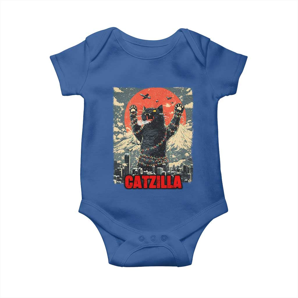 Catzilla Christmas Baby Onesie Japanese Cat Lover Kitty - Wonder Print Shop