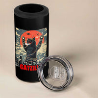 Catzilla Christmas 4 in 1 Can Cooler Tumbler Japanese Cat Lover Kitty - Wonder Print Shop