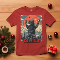 Catzilla Christmas T Shirt Japanese Cat Lover Kitty - Wonder Print Shop