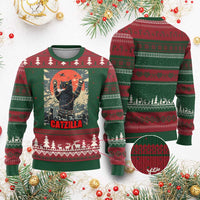 Catzilla Xmas Ugly Christmas Sweater Japanese Cat Lover Kitty - Wonder Print Shop