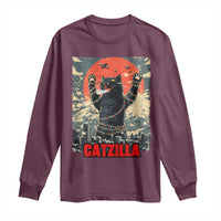Catzilla Christmas Long Sleeve Shirt Japanese Cat Lover Kitty - Wonder Print Shop