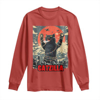 Catzilla Christmas Long Sleeve Shirt Japanese Cat Lover Kitty - Wonder Print Shop