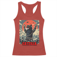 Catzilla Christmas Racerback Tank Top Japanese Cat Lover Kitty - Wonder Print Shop