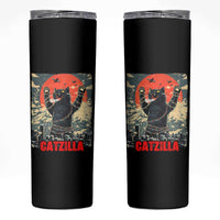 Catzilla Christmas Skinny Tumbler Japanese Cat Lover Kitty - Wonder Print Shop