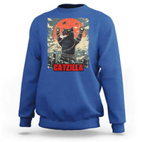 Catzilla Christmas Sweatshirt Japanese Cat Lover Kitty - Wonder Print Shop